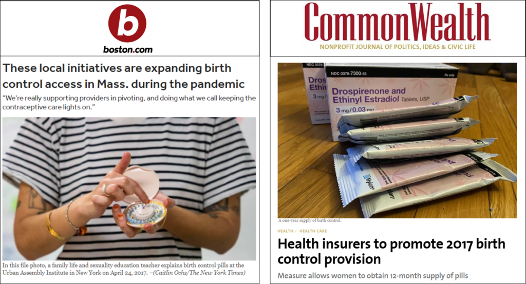 Image: Screenshot of Boston.com and CommonWealth magazine news stories